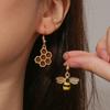 Fashion Bee Earrings Women Asymmetric Structure Honeycomb Earrings Insect Earrings Accessories Daily Wear Party Jewelry Gifts