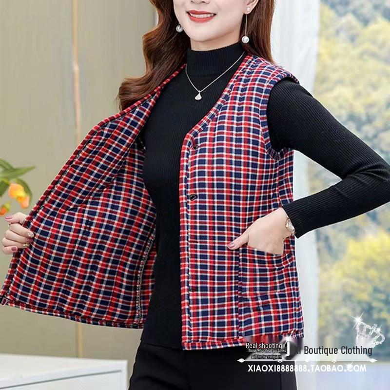 Camel Down Cotton Vest for Women - Autumn & Winter Versatile Shoulder Warmer for Middle-aged & Elderly Moms