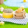 3Pcs/Set Dollhouse Miniature Resin Woven Basket Food Storage Picnic Basket Furniture Model For Doll House Accessories Decoration