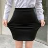 Plus Size Women's Black Skirt & White Chiffon Shirt Set