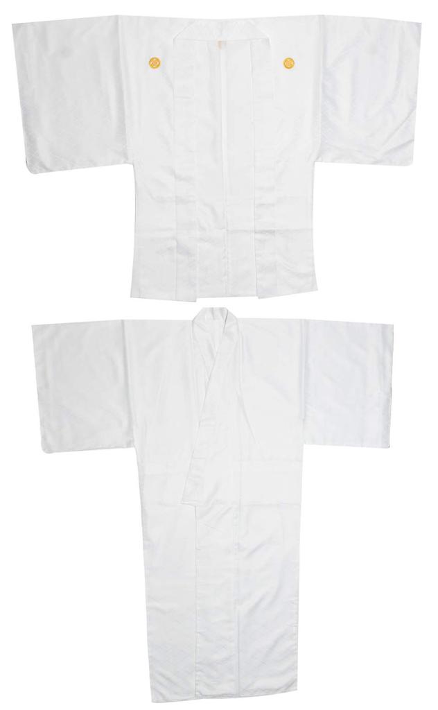Kimono 2dílná pratelná sada Zlatě vyšívaná rodinná sada [KYOETSU], Kimono, (Kimono, haori), Crest, Pánské (LL, Bílá)