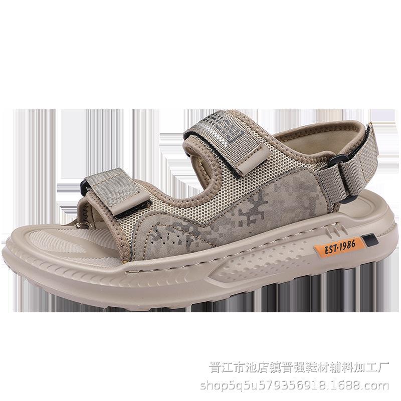 

Мужские летние пляжные шлепанцы уличные на платформе повседневные модные нескользящие сандалии дышащие модные универсальные шлепанцы 44 хаки