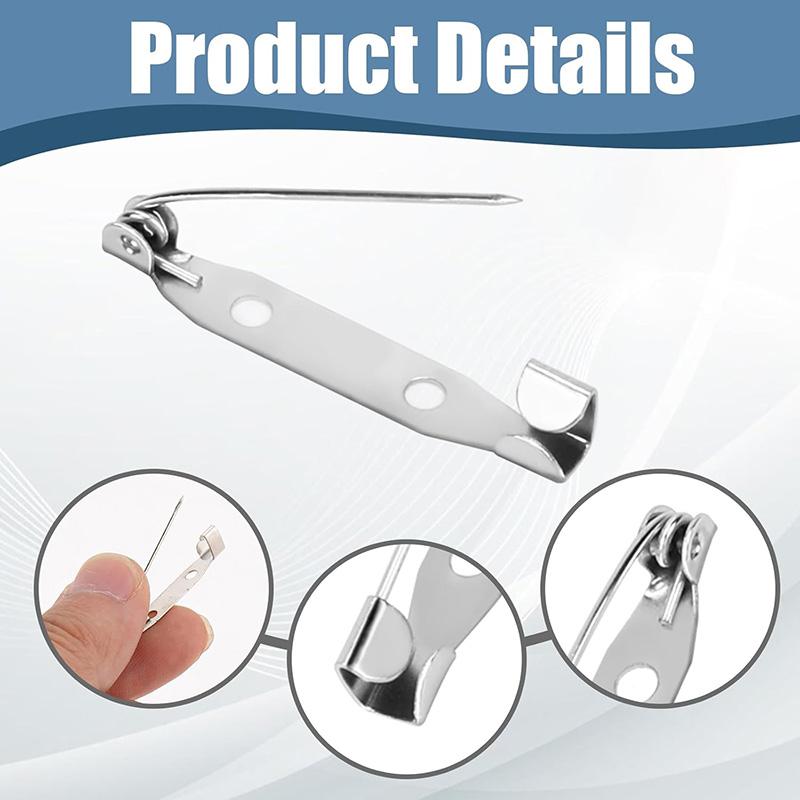 50/100Pcs Metal Brooch Pins Set Safety Brooch Pins Bar Pin Brooch Clip Pin Kit for Sewing DIY Jewelry Making Bar Sewing Supplies