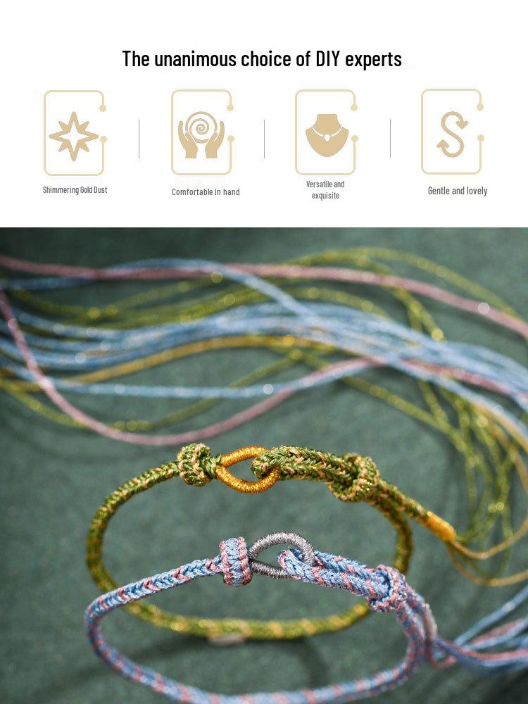 Gold/Silver Thread DIY Hand-Woven Braided Rope Bracelet Kit