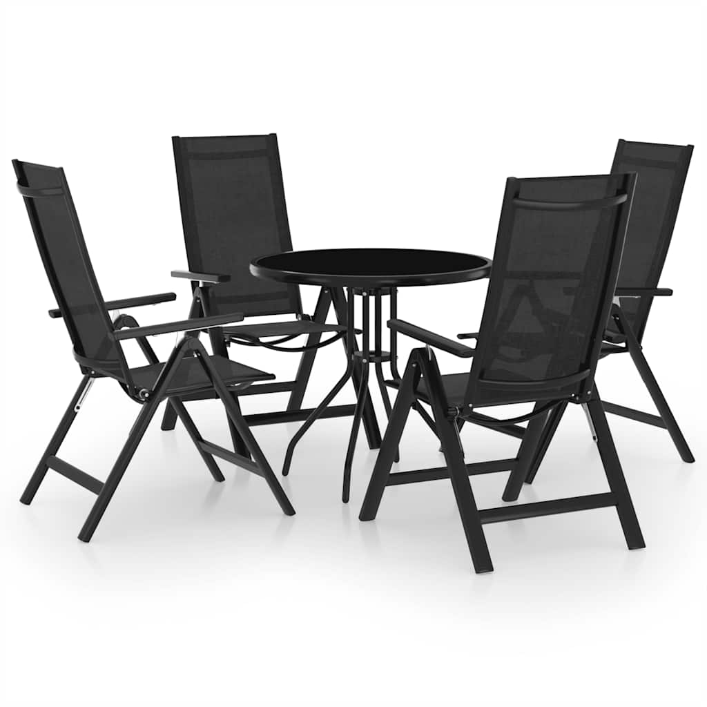 Vidaxl 5-Cz. Zestaw Mebli Bistro, Czarny I Antracytowy