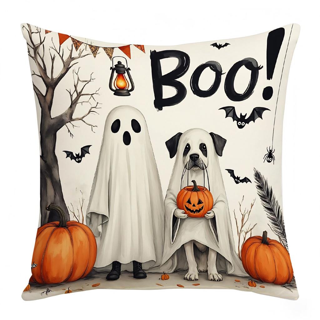 Halloween Pillowcase Skull Pumpkin Print Pillow Car Sofa Cushion Cover Funny Ghost Cushion Cover