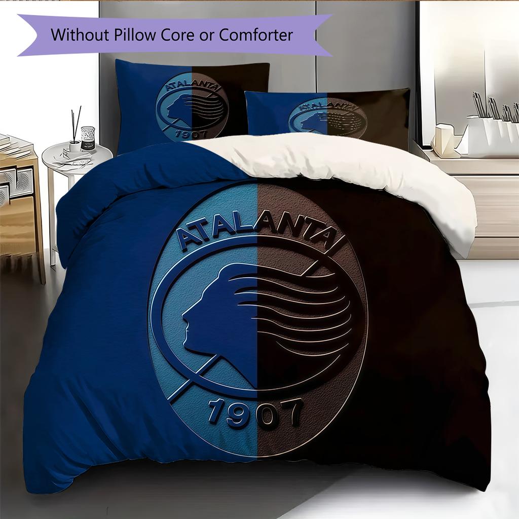Biancheria da letto con motivo logo Atalanta BC Decorazione per la casa Regalo di compleanno (1 * copripiumino + 2 * federa, senza nucleo)