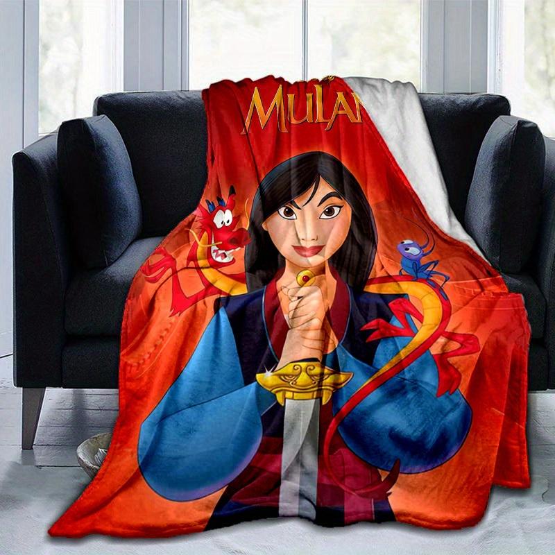 1 Stück, Disney Mulan Heimdekorative Kuscheldecke Weiche Decke für Sofa, Bett, Auto, Reisen, Camping, Büro-Nickerchen, Geschenkidee