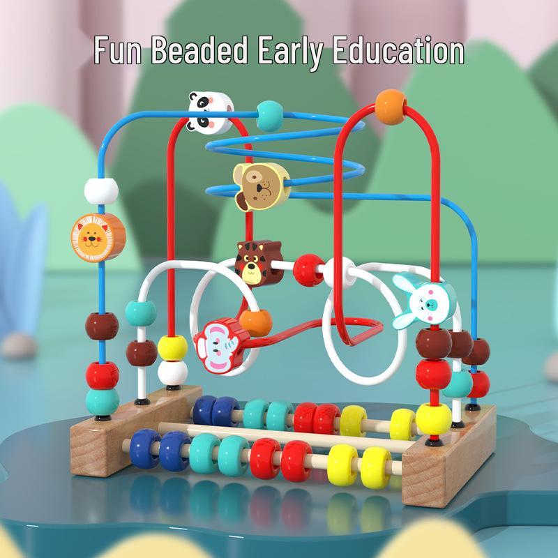 

Multifunctional Bead Maze and Block Toy for Infants and Toddlers Ages 0-3 Years