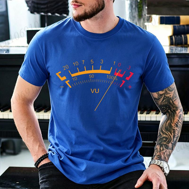 VU Volume Meter Graphic T-Shirt Unisex Rock DJ Recording Studio Engineer Tshirts Short Sleeve Tee Novelty Musician Casual Shirts