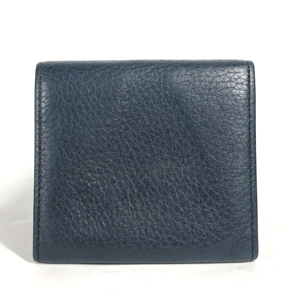 CARTIER Must de Line logo Wallet Coin Compartment coin purse Leather Black