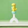 Children's U-Shaped Toothbrush: Soft Silicone Bristles, Anti-Slip, Cartoon Design, Ages 1-12