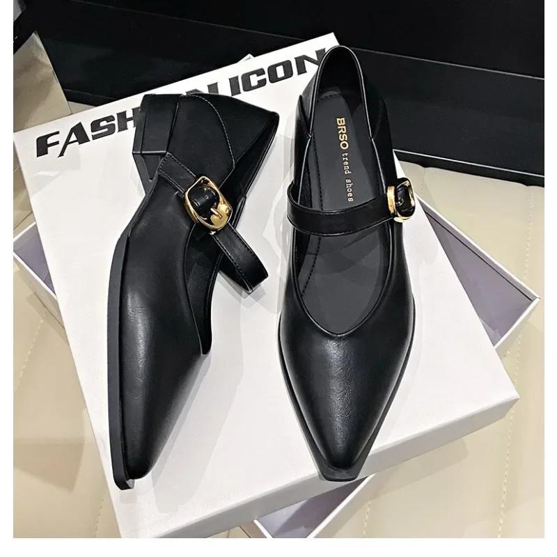 New Style Fashionable Comfortable Elegant Toe Shoes Women's Sweet Cool Mary Jane Shoes Evening Night Versatile Scoop Shoes