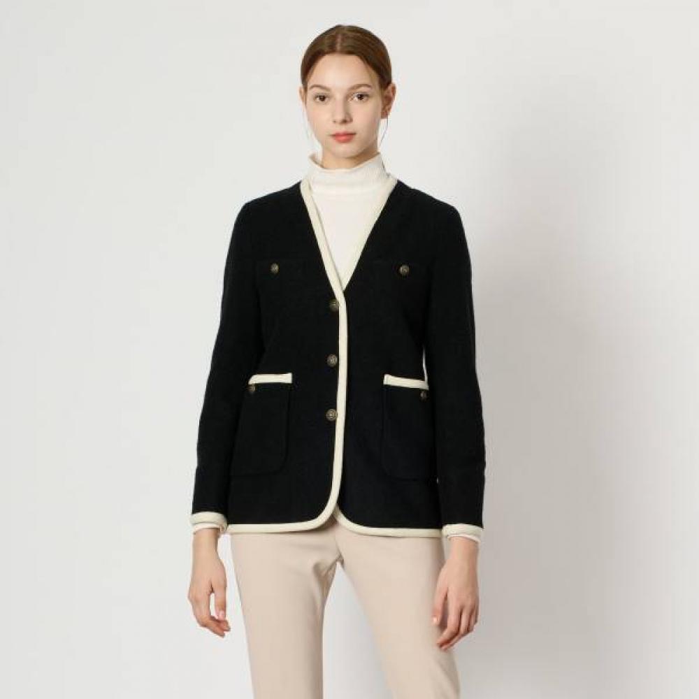 

Bcbg Wool Blend Collarless Jacket B4w9j104 black (99)/77