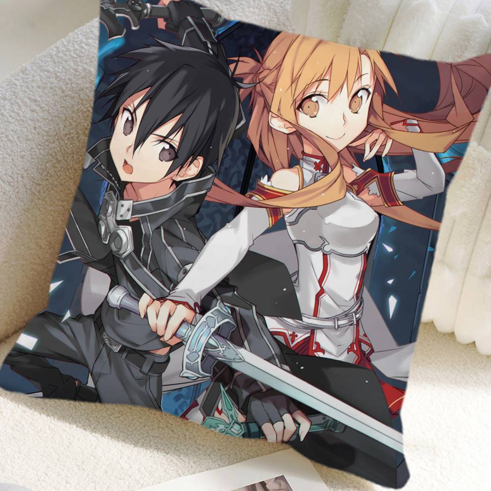 Sword Art Online Anime Pillow Case Square Pillow Bedroom Sofa Leisure Comfort Cushion Car Home Decoration