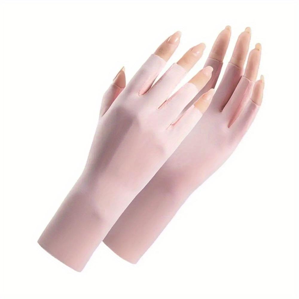 1 Pair Fingerless Gloves Summer Sunscreen Protection Multicolor Gloves Woman Driving Gloves Stretch Female Touchscreen