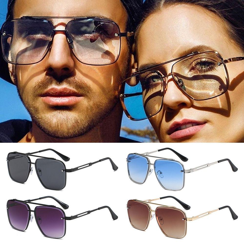 Vintage Big Metal Frame Gradient Sunglasses Driving Classic Traveling Shades UV400 Protection Sun Glasses designed for ladies and Men
