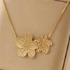Stainless Steel Fashionable Large Flowers Necklaces for Women Ladies Classic No Fading Collarbone Necklaces Charm Jewelry Gifts
