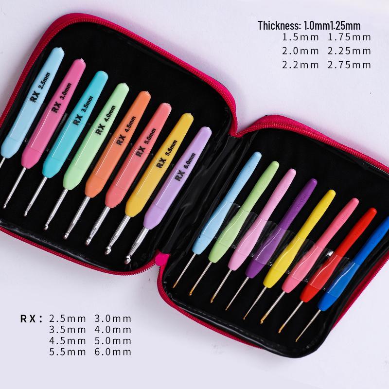 Beginner Soft-Grip Crochet Hook Set for DIY Knitting and Micro-Hooking