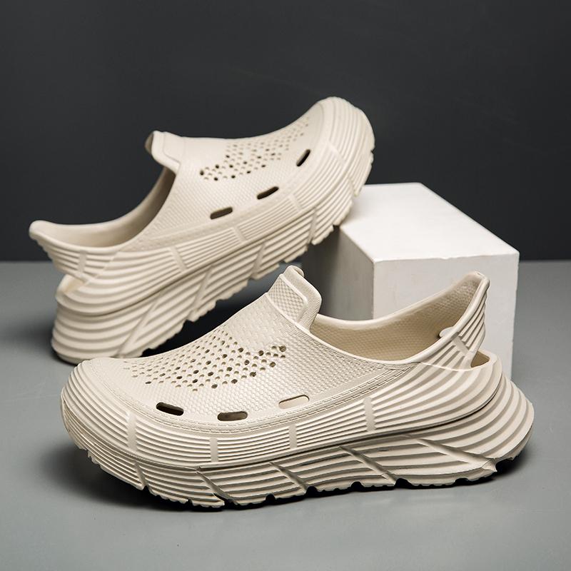 

Летние сандалии мужские пляжные шлепанцы на платформе с мягкой подошвой водонепроницаемые противоскользящие сандалии водная обувь для улицы спорта с вырезами мужская обувь 45 хаки