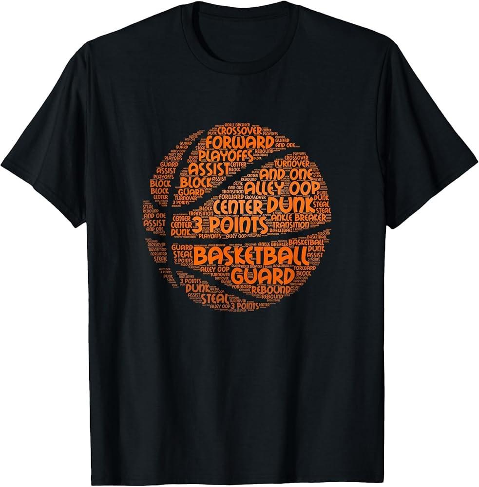 Basketball Quotes Word Cloud  Hoops Baller Basketball TShirt Unisex T-Shirt S