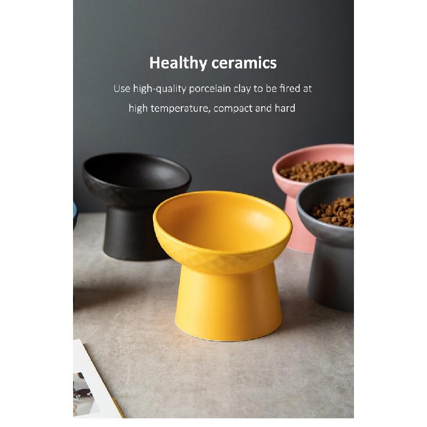 Cat Nordic Style Food Water Bowls Pet Animal Ceramic Eating Dishes High Foot Raised Puppy Cats Matte Bowls Elevated Dog Bowls