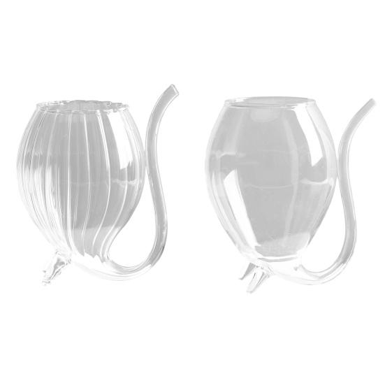 Vampire Shape Wine Glasses, Transparent Cocktail Glass with Drinking Tube, Novelty Glass Cup for Wine, Champagne, Juice, Home, Bar, Party Decor