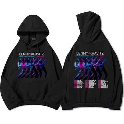Lenny Kravitz Blue Electric Light Tour 2025 Bluzy z kapturem Rock Rapper Bluza z nadrukiem graficznym Heavy Mental Fashion Unisex Streetwear