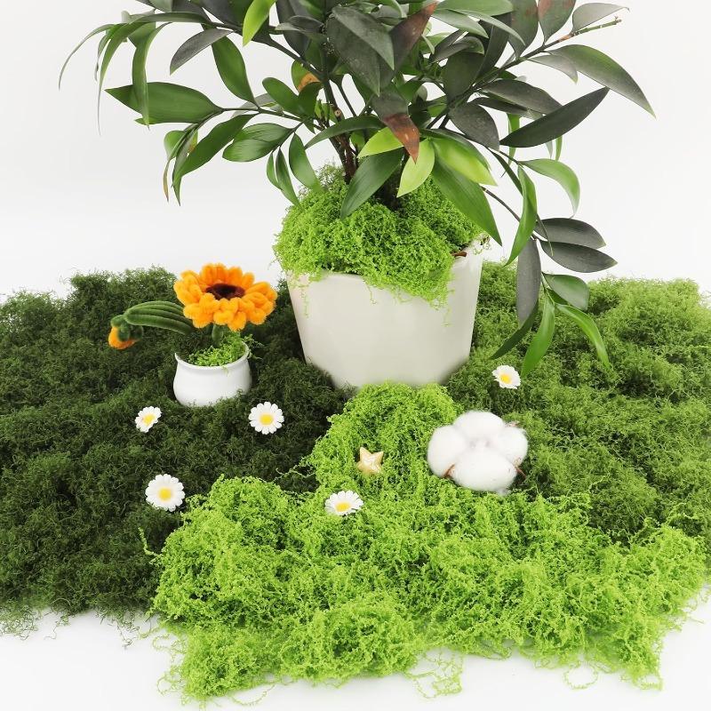 300/30g Artificial Green Moss Eternal Life Moss Grass Mini Landscape Fake Grass DIY Craft Faux Preserved Plant Moss Garden Decor
