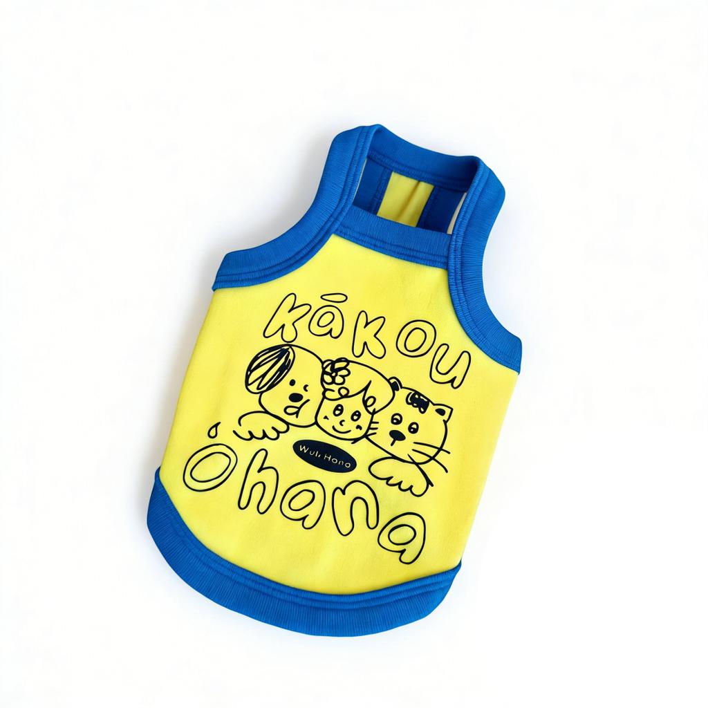 Spring and Summer New Style Dog and Cat Clothes - Cartoon Cute Couple Style Strapless Dress - English Short Pomeranian Clothes