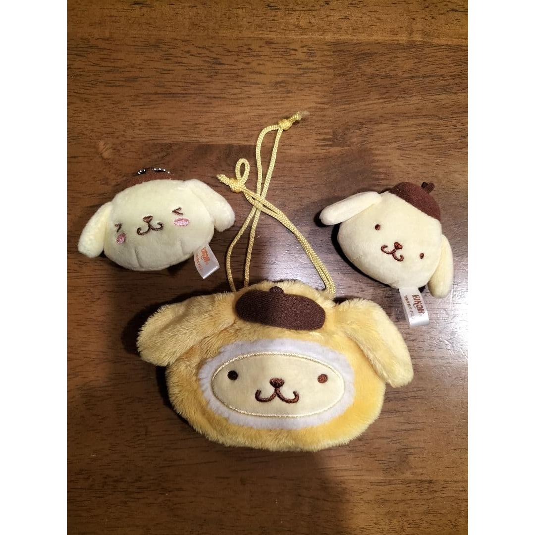Pompompurin Plush Mascot Pouch 3 Piece Set Sanrio