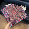 New Luxury Cashew-printed Silk Scarf Women Elegant and Versatile Satin Headwear Bag Clothing and Accessories 70cm Square Scarf