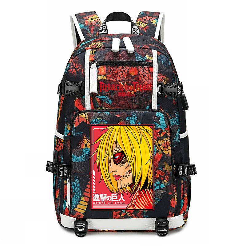 Attack On Titan Print School Backpack Large Capacity Casual Daypack for Boys Girls