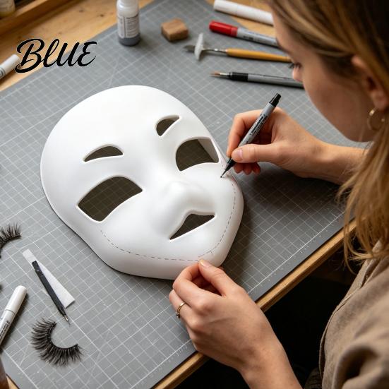 Lightweight Animal Mask Fursuit Head Base Mask, DIY Blank 3D Furry Ergonomic Face Therian for Halloween Cosplay Masquerade Costume Party