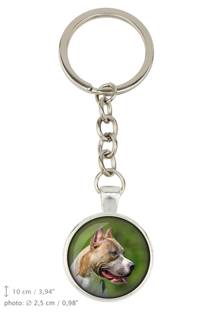 Pitbull, Amerikansk Pitbull Terrier, Pitbull Terrier, APBT - nøkkelring i eske, eget foto, nøkkelringanheng fra merket Art-Dog