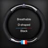 1Pcs Leather Carbon Fiber Car Steering Wheel Cover Emblem For VW B7 B6 B5 Golf 4 5 6 Polo Passat CC Jetta Mk6 Tiguan Gol Cross