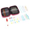 22pcs Crochet Hooks Ergonomic Design Knitting Needles Colored Alumina Hook with Accessory ToolsRose