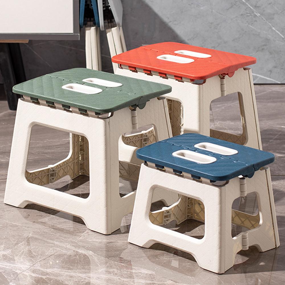 Portable Folding Stool Lightweight Thickened Footstool Non-Slip Camping Stool Supports Up To 441LBS for Kitchen Bathroom Bedroom