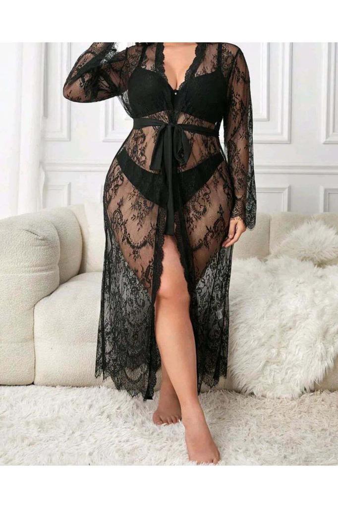 Women's Fashion New Dressing Gown Long Lace Dressing Gown