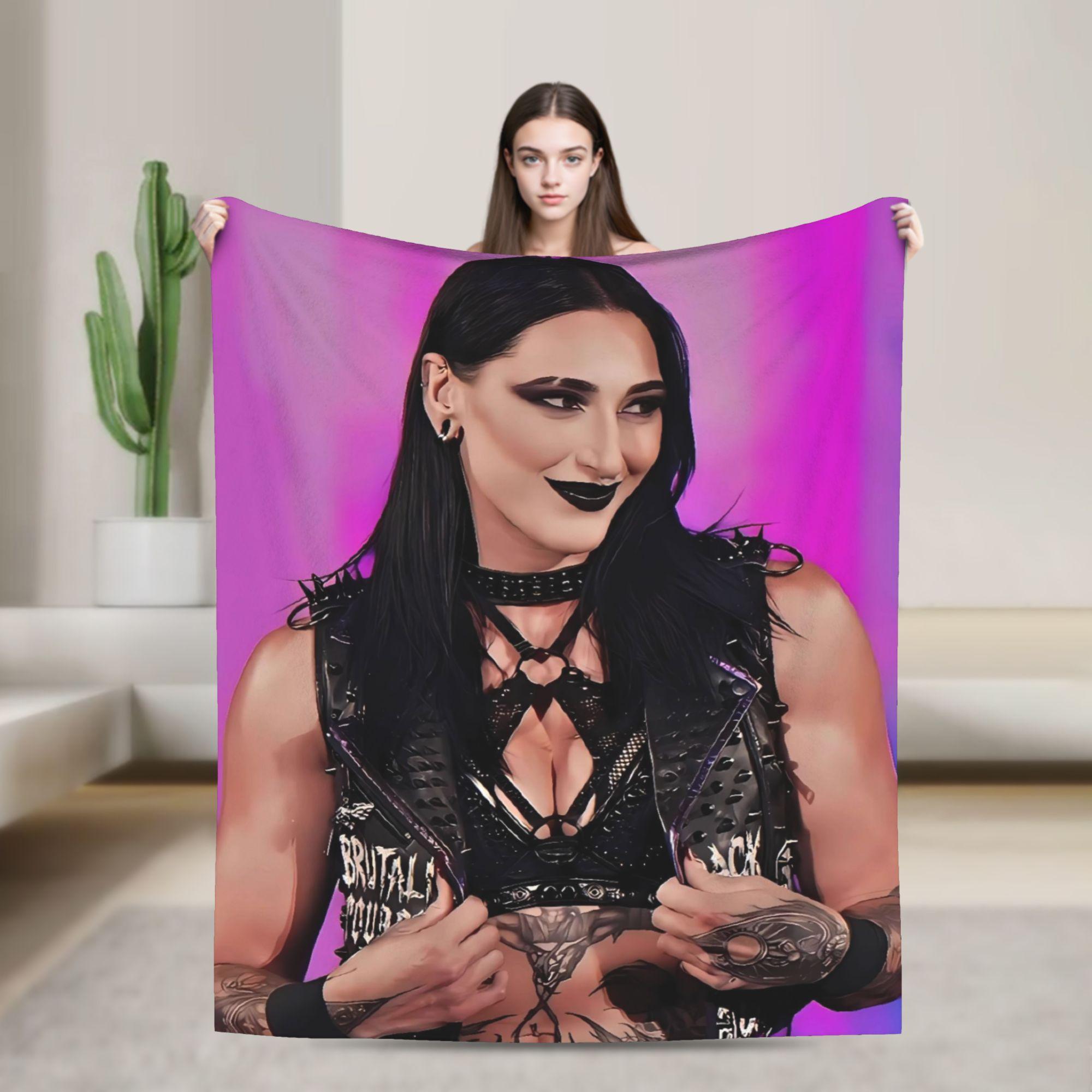 

Super Soft Blanket Airplane Travel Rhea Ripley Pro Wrestling Throw Blanket Flannel Bedspread For Living Room Sofa Bed Cover 80x60in
