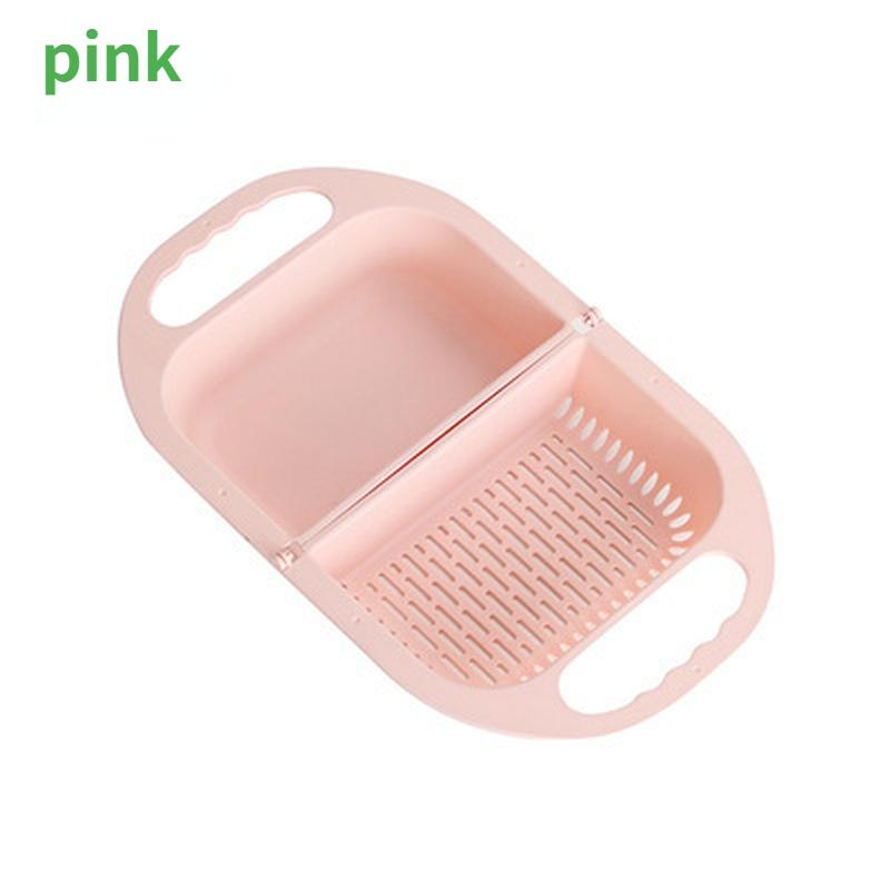 

Складная корзина для слива кухонная пластиковая мойка для овощей бытовая мойка для хранения фруктов корзина сита кухонный инструмент розовый