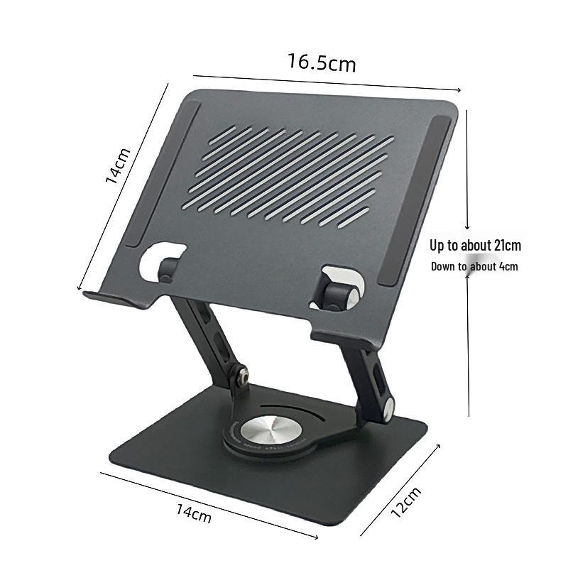 Rotatable Metal Tablet Stand for iPad - Height Adjustable with Cooling Feature