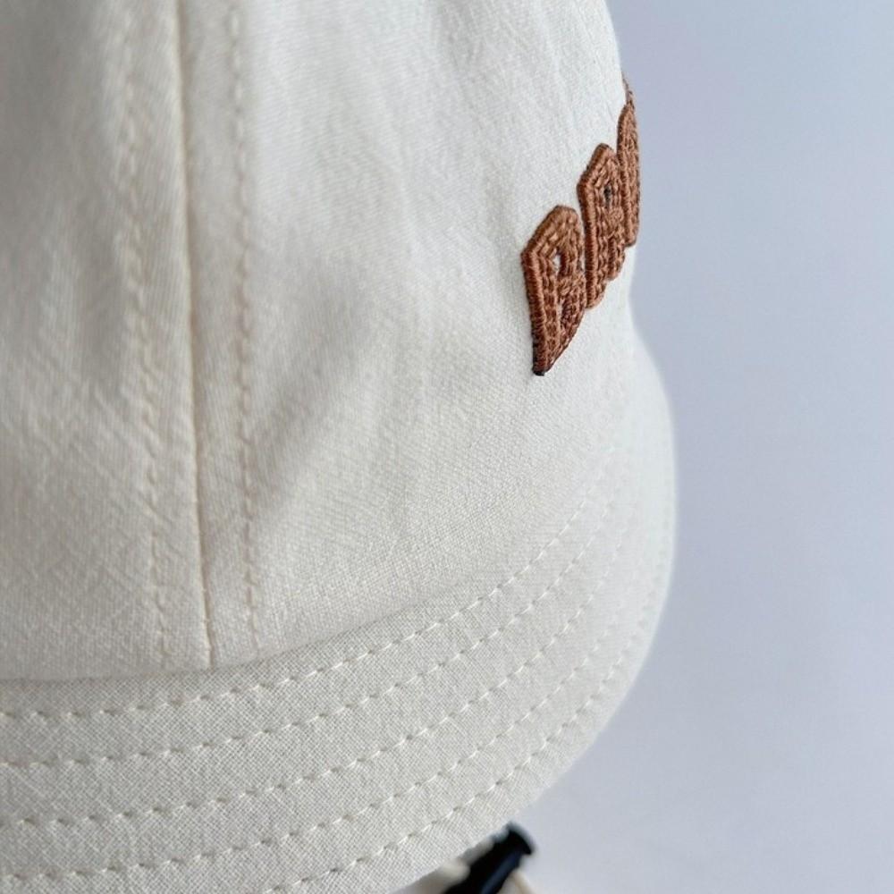 Letter Embroidery Toddler Bucket Hat Cotton Kids Bucket Cap Baby Sunscreen Hat Outdoor Use