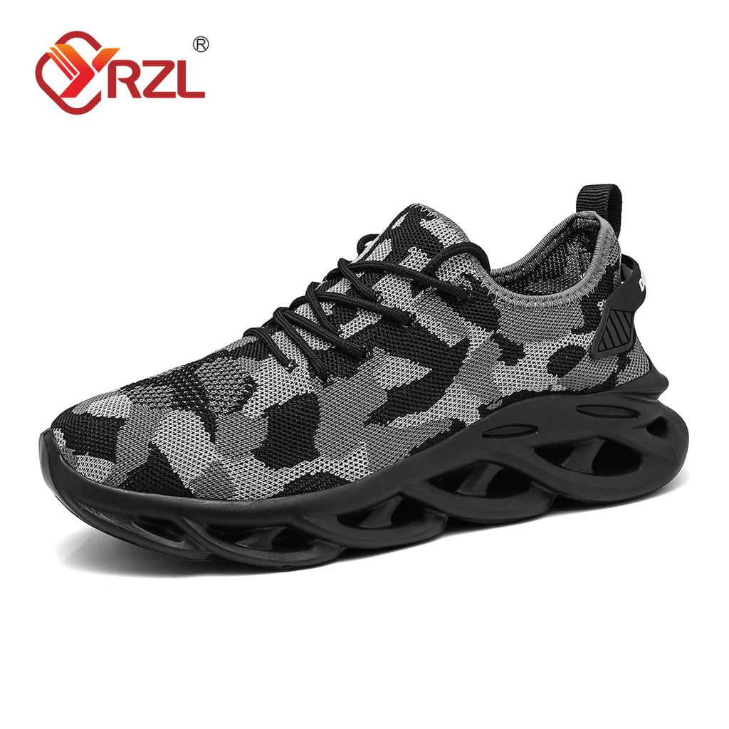 YRZL Mens Running Shoes Lightweight Breathable Casual Thick Sole Sports Shoes Plus Size Fashion Non Slip Jogging Shoes Men