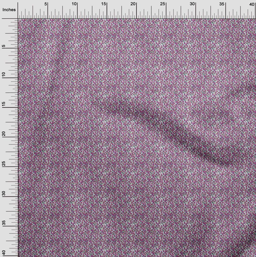 oneOone Cotton Flex Fuschia Pink Fabric Floral Quilting Supplies Print Sewing Fabric By The Yard 40 Inch