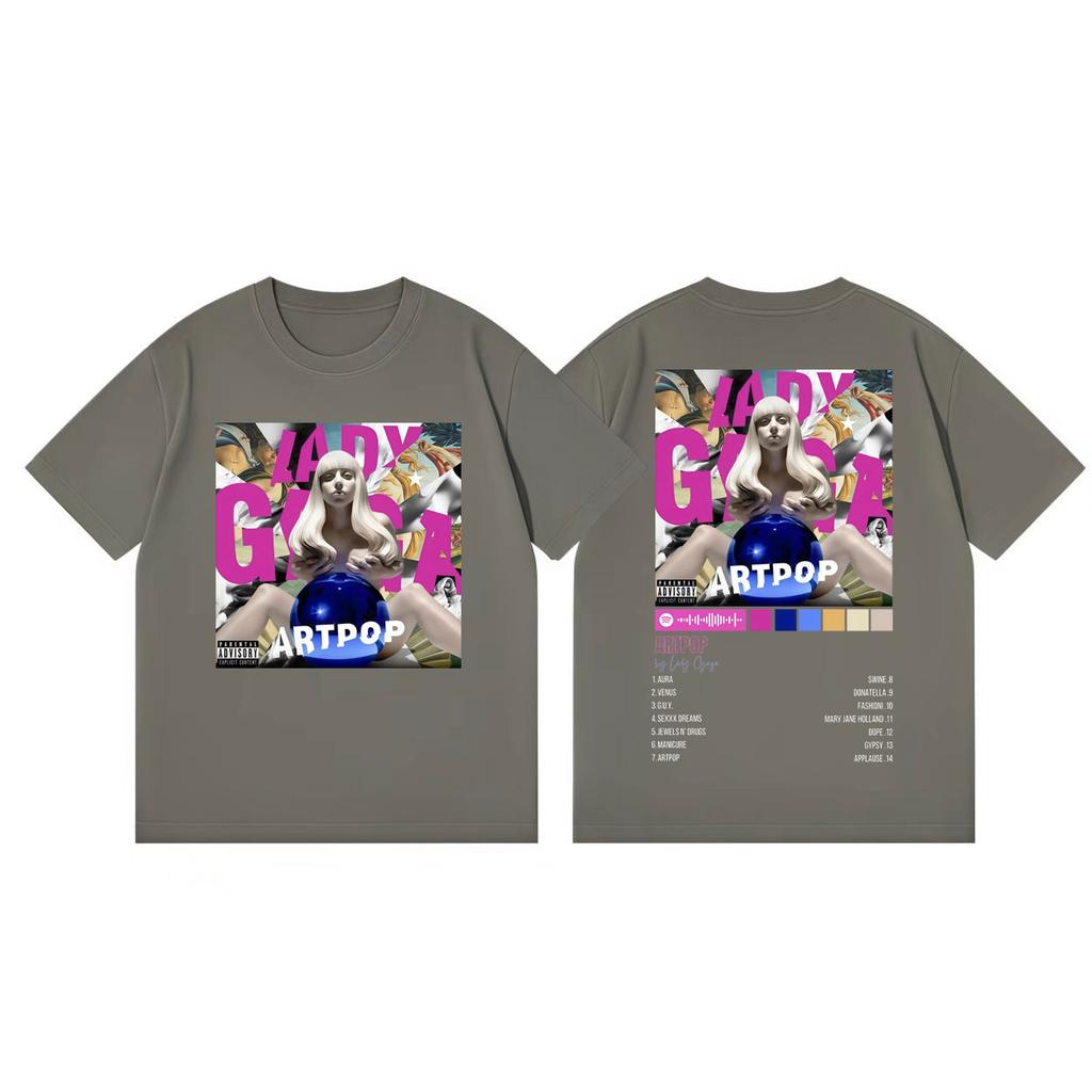 Lady Gaga Album Poster Graphic T Shirts Streetwear Fashion Y2k Oversized Tshirt Men Women Clothing High Quality Cotton Tshirts