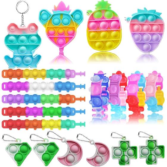 120 Pcs Pop Fidget Party Favors for Kids, Easter Egg Fillers, Pinata Stuffers, Treasure Box Toys, Classroom Prizes, Pinata Filler, Goodie Bag