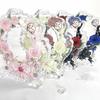 Simple 58/75MM Badge Photo Frame Acrylic Romantic Rose Photo Frame New Desktop Decoration Ornaments Badge Storage Display Stand