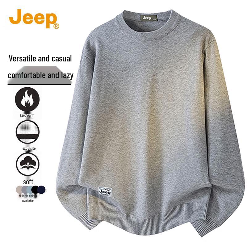 

JEEP Men s Round Neck Loose Fit Sweater 3XL
