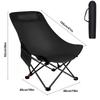 Folding Camping Chair Foldable Fishing Chair Ultralight Compact Beach Chair with Carrying Bag Adjustable for Outdoor Activities